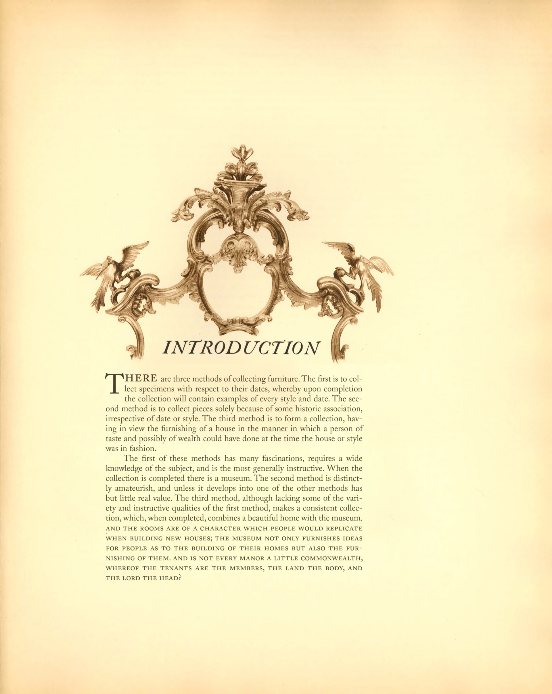 Pendleton Collection Catalog: Ornate photogravure of a frame surrounds the title "Introduction", followed by introductory text