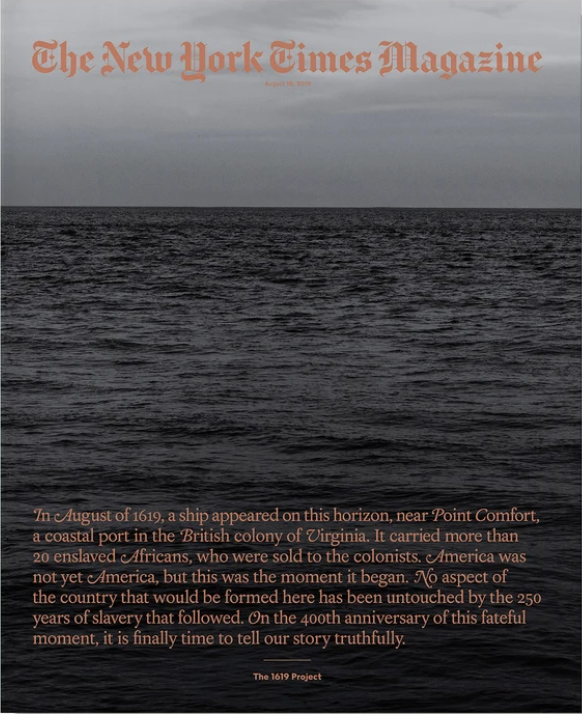 New York Times Magazine cover, with a grey picture of the ocean