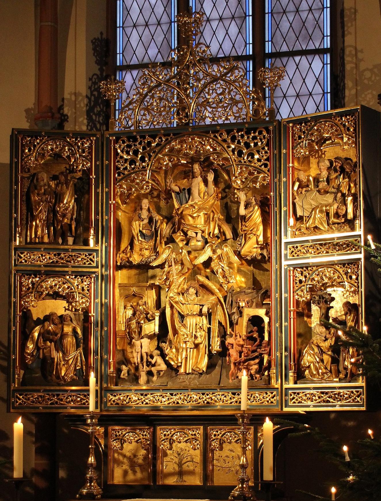 wooden carved altarpiece