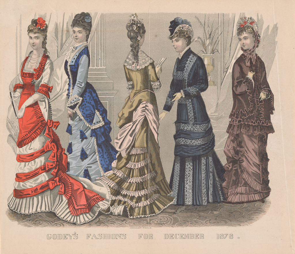 Details about   Vintage Greeting Card Fashion Plate Godey's Lady's Book 1870 Rust Craft 1940s A 