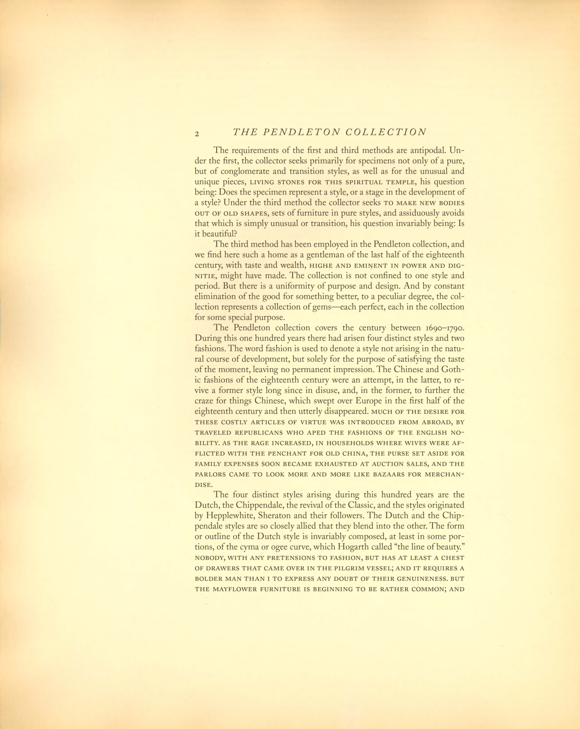 The Pendleton Collection book: Introductory text page 2