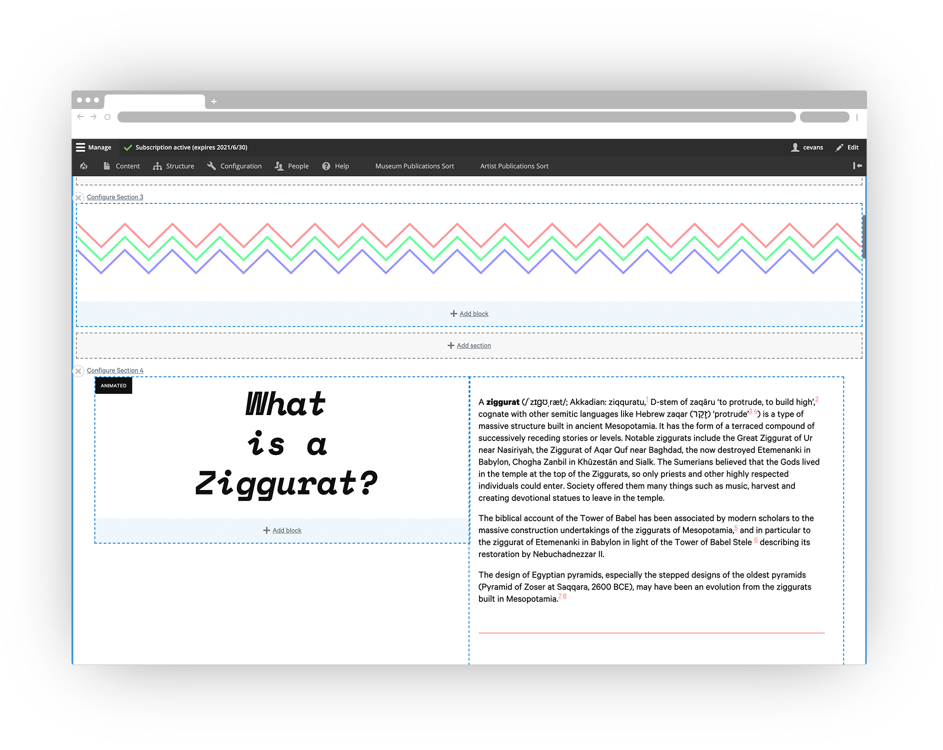 screenshot of the Ziggurat interface, with large text that says 'What is a Ziggurat?'