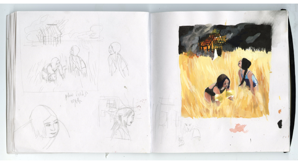 A page out of artist Cassidy Argo's sketchbook from January 2020