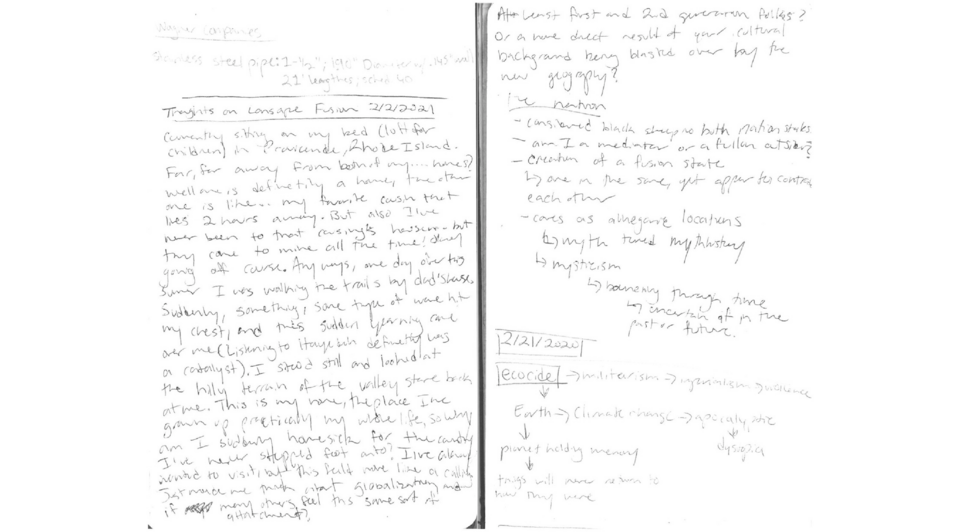 A page from artist Aryana Polat's journal/sketchbook