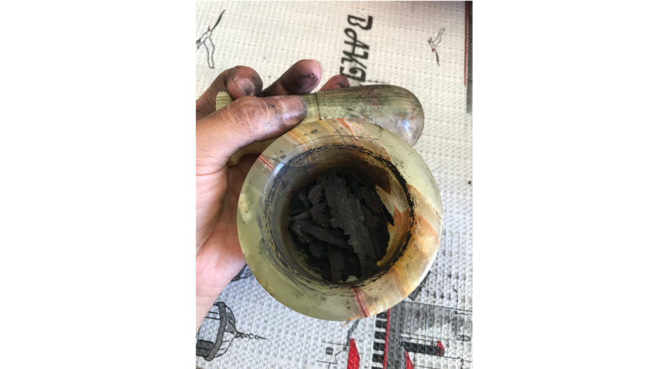 Charcoal (made into ink) collected from local hiking trails affected by recent wildfires.