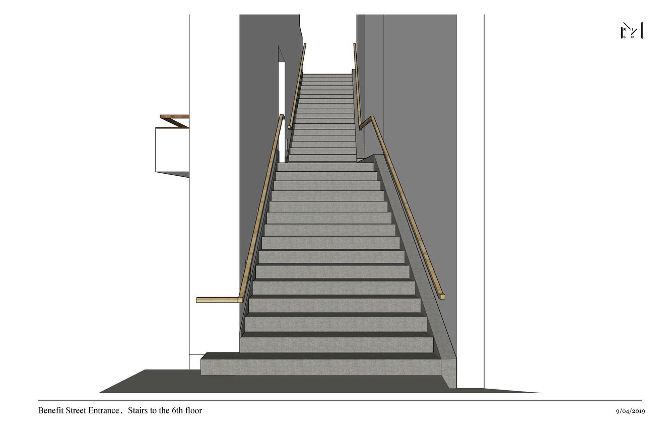 Benefit Street Entrance, Stairs to the 6th floor