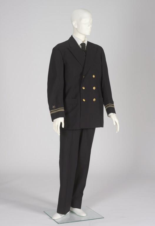 Naval Officer's Dress Blue uniform (jacket and trousers) | RISD Museum