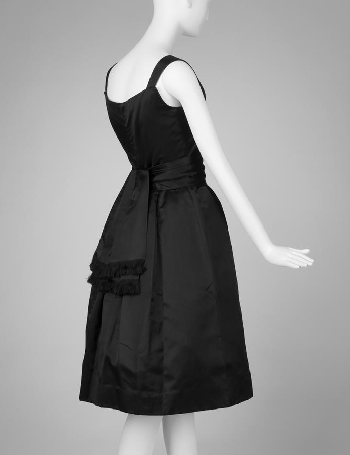 Black silk dress with sash RISD Museum