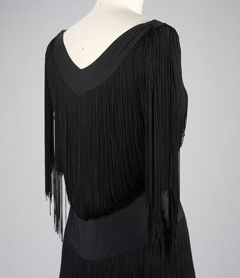 Black silk dress with fringe | RISD Museum