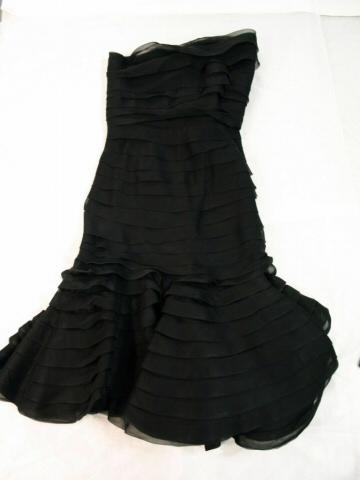 Black tiered dress with trumpet hem | RISD Museum