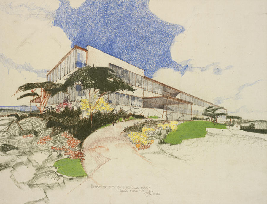 Perspective View from Southeast of John Nicholas Brown House